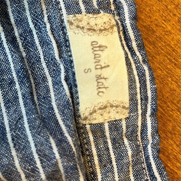 Altard State Striped Linen Blend Button Up Shirt Top Womens Size Small - Picture 2 of 6